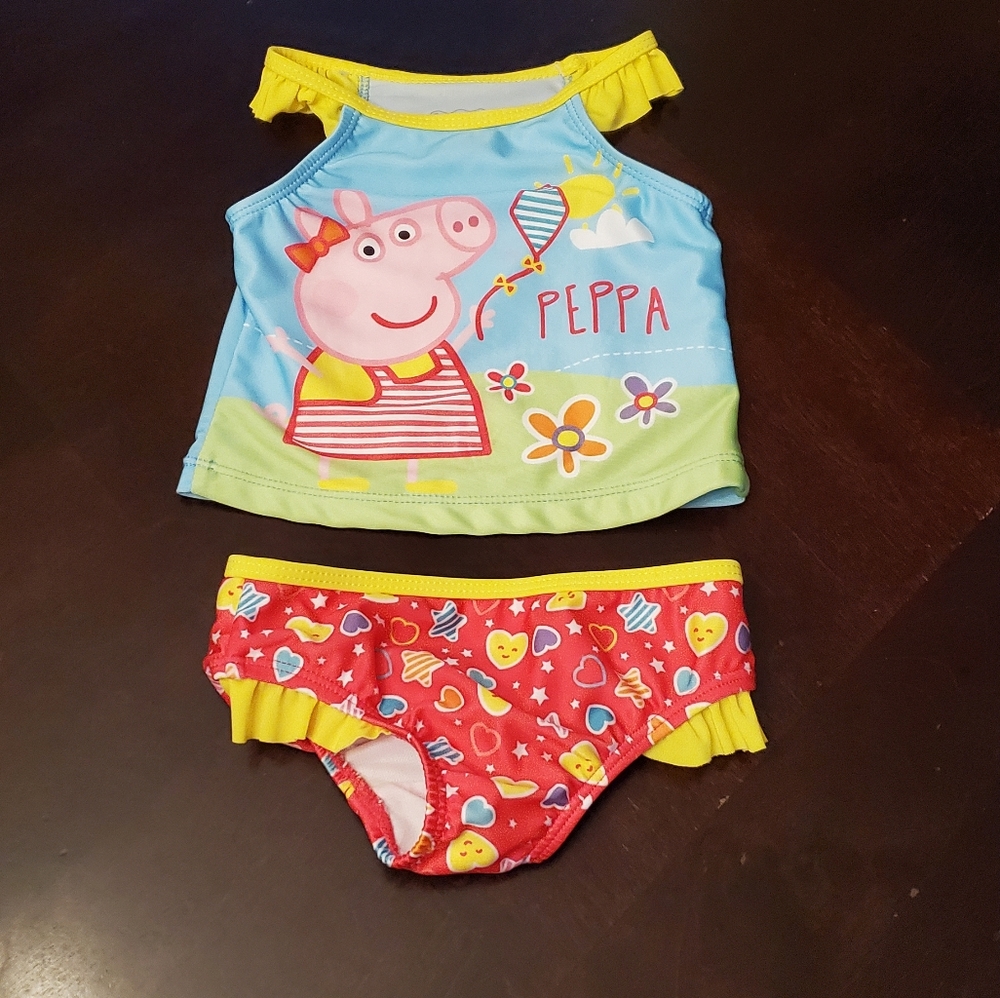 Peppa  Pig  Girls Tankini Swimsuit Size 2T